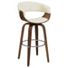 Zion Upholstered Swivel Bar Stool Walnut and Ecru image