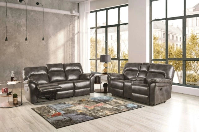 JOSIAS Sofa, Dark Gray Leatherette