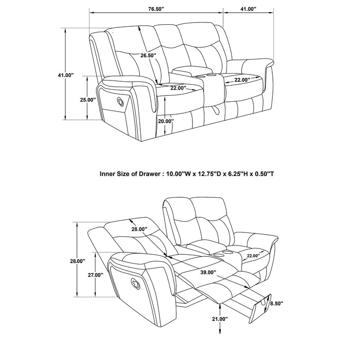 Conrad Reclining Glider Loveseat