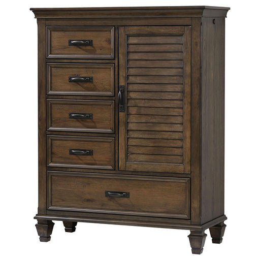 Franco 5-drawer Door Chest Burnished Oak image