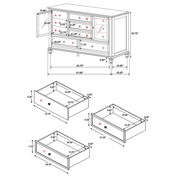 Sandy Beach 5 Pc Bedroom Sets