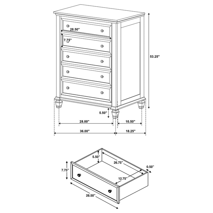 Sandy Beach 5 Pc Bedroom Sets