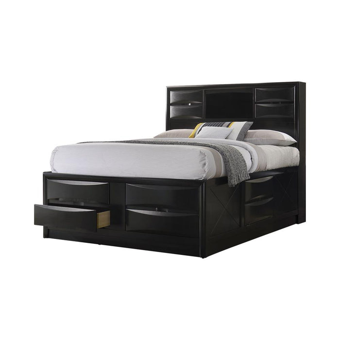 Briana California King Platform Storage Bed Black image