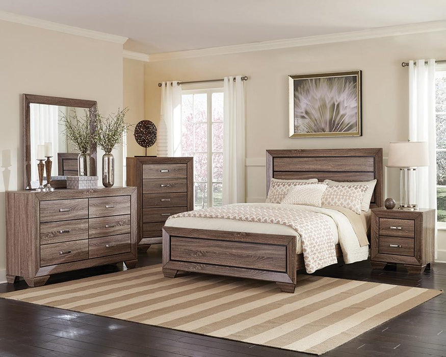 Kauffman Bedroom Set with High Straight Headboard image