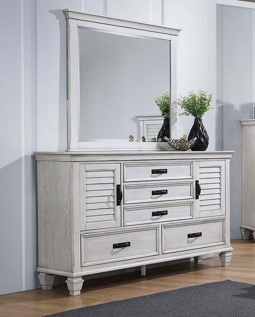 Franco Rectangular Dresser Mirror Antique White MariettaFurnitureOutlet Franco Rectangular Dresser Mirror Antique White MariettaFurnitureOutlet