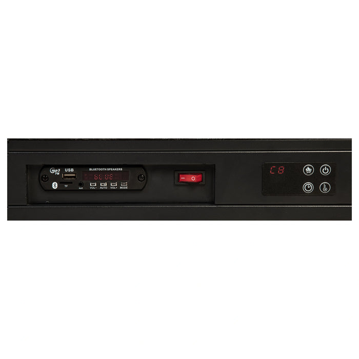 Senna Panel Bed with Bluetooth Speaker and Flame Visualizer