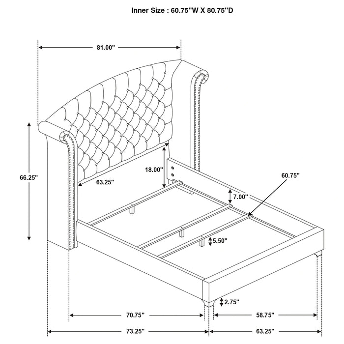 Melody Wingback Bed