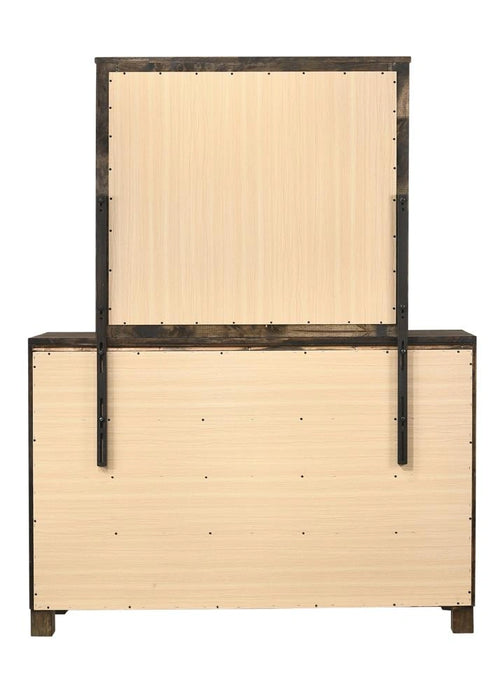 Woodmont Rectangle Dresser Mirror Rustic Golden Brown