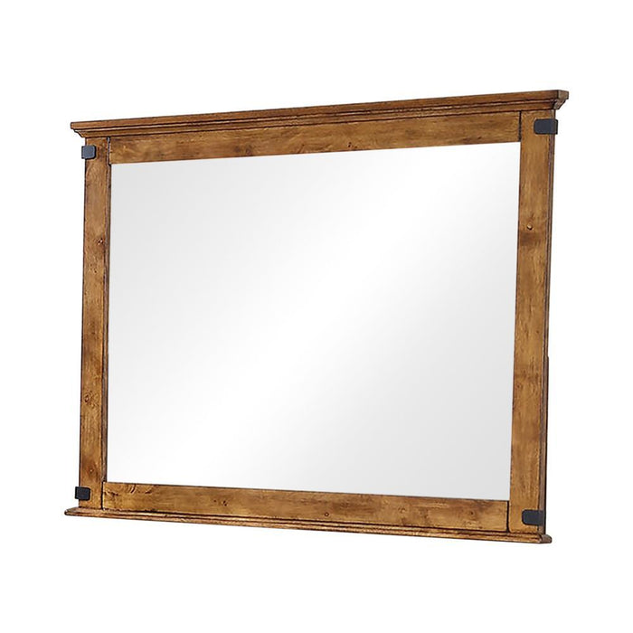 Brenner Rectangular Dresser Mirror Rustic Honey