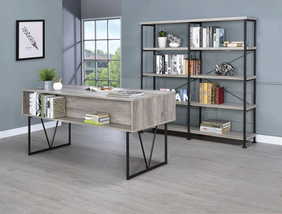 Analiese 4-shelf Open Bookcase Grey Driftwood