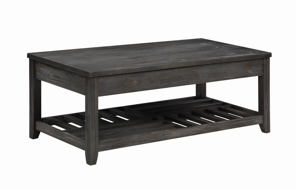 Cliffview Lift Top Coffee Table with Storage Cavities Grey