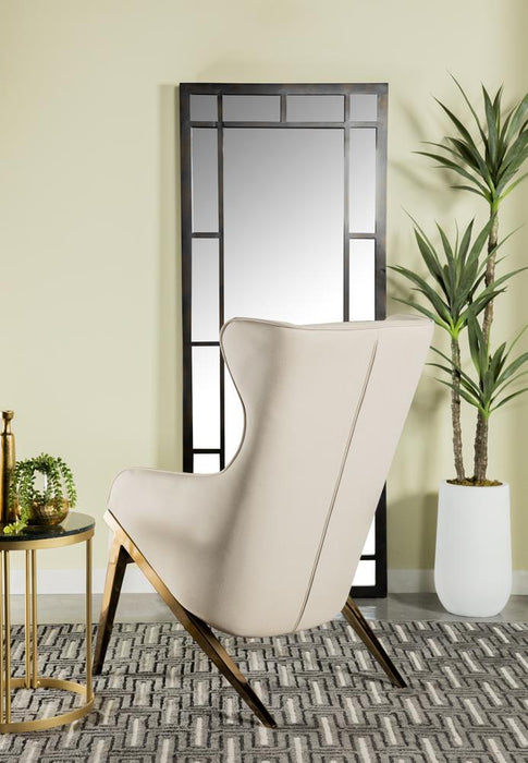 Walker Upholstered Accent Chair Cream and Bronze