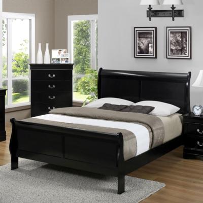 Crown Mark Louis Philip Queen Sleigh Bed in Black B3950 image