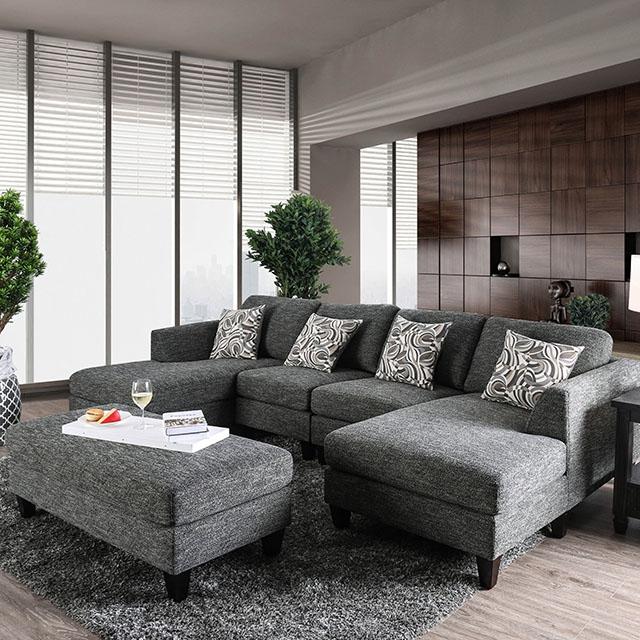 Lowry Gray Sectional w/ Ottoman image