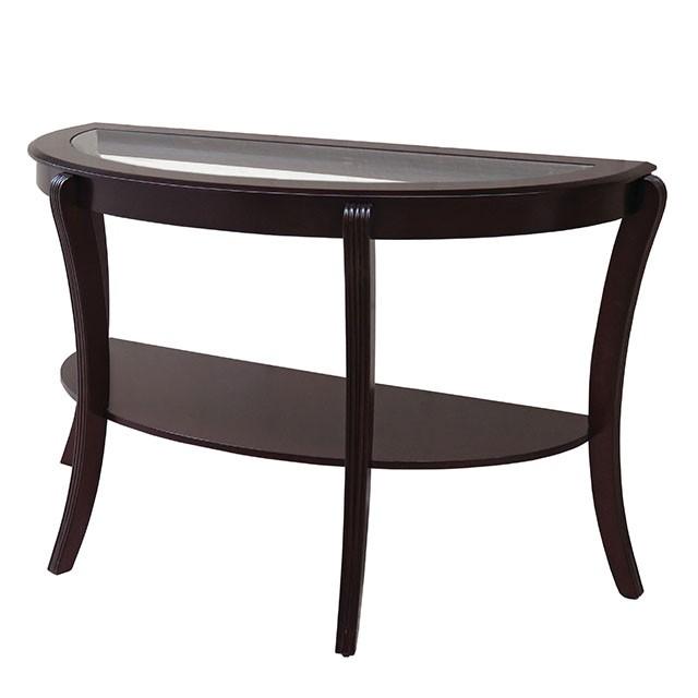 Finley Espresso Semi-Oval Coffee Table image