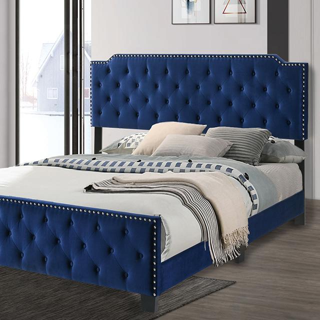 CHARLIZE E.King Bed, Navy
