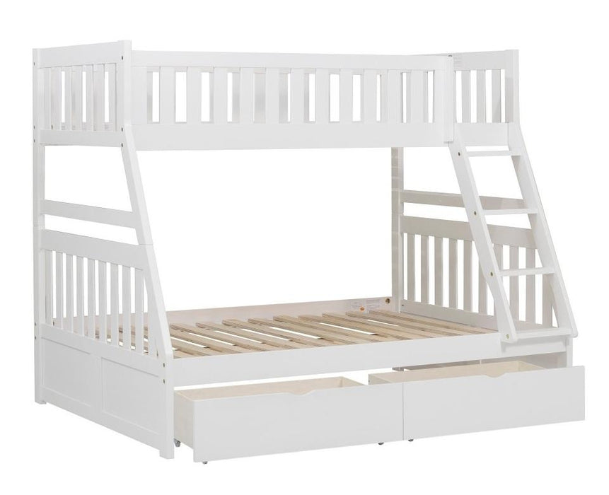 Galen Twin/Full Bunk Bed w/ Storage Boxes in White B2053TFW-1*T