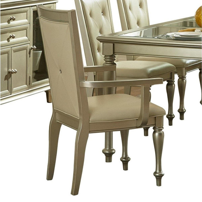 Homelegance Celandine Arm Chair in Silver (Set of 2)