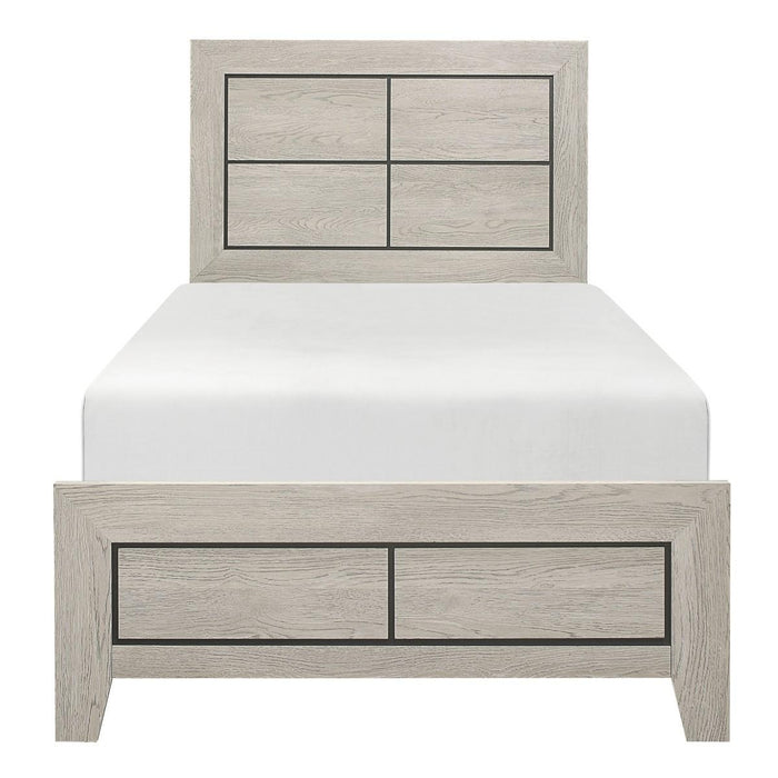 Quinby Twin Panel Bed in Light Brown 1525T-1