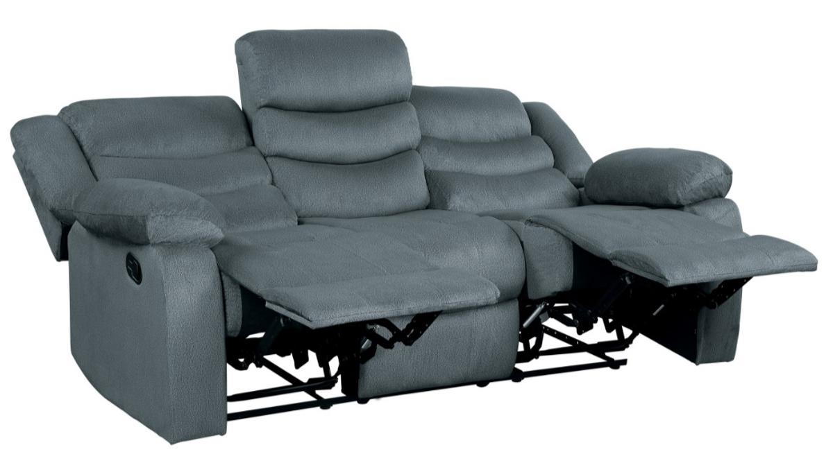 Discus Double Reclining Sofa in Gray 9526GY-3