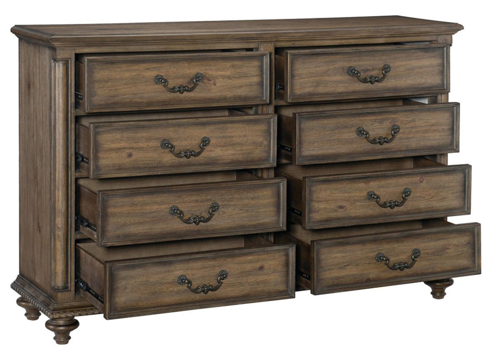 Rachelle 8 Drawer Dresser in Weathered Pecan 1693-5