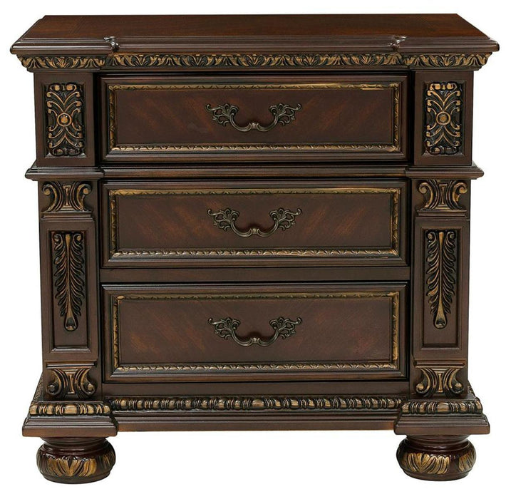 Homelegance Catalonia 3 Drawer Nightstand in Cherry 1824-4 image