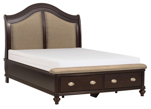 Marston Queen Sleigh Storage Bed in Dark Cherry 2615DC-1 image