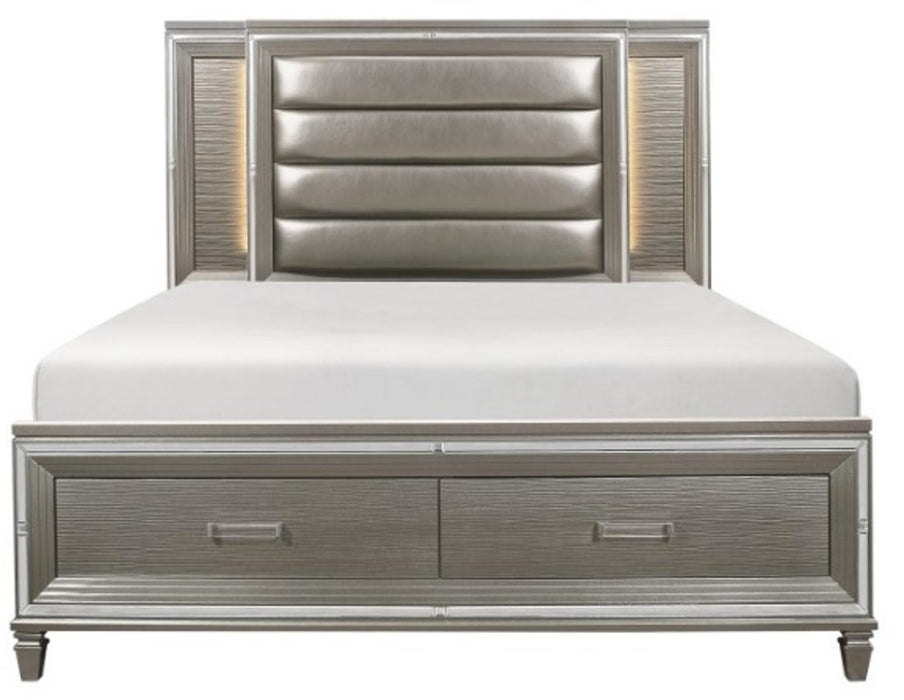 Tamsin King Upholstered Storage Bed in Silver Grey Metallic 1616K-1EK* image