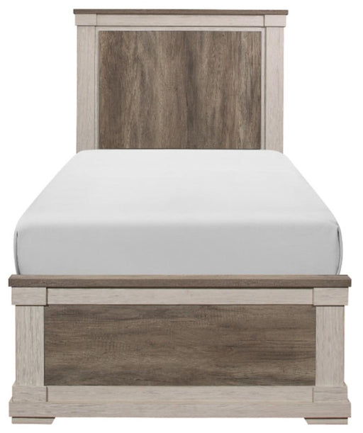 Arcadia Twin Panel Bed in White & Weathered Gray 1677T-1* image