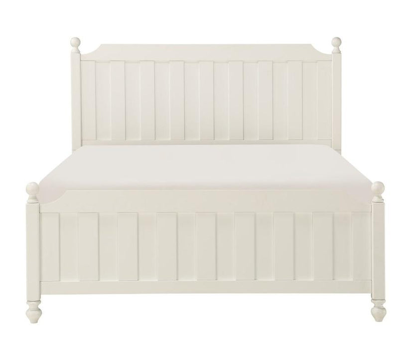Wellsummer Queen Panel Bed in White 1803W-1*