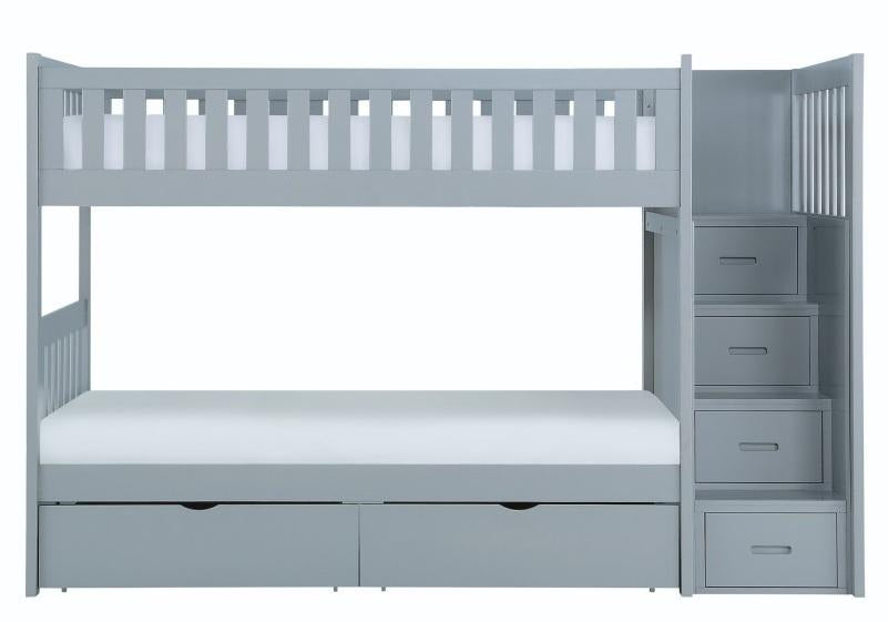 Orion Bunk Bed w/ Reversible Step Storage and Storage Boxes in Gray B2063SB-1*T image