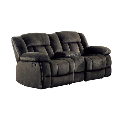 Homelegance Furniture Laurelton Double Glider Reclining Loveseat w/ Center Console in Chocolate 9636-2 image