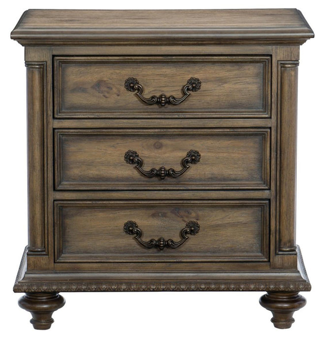 Rachelle 3 Drawer Nightstand in Weathered Pecan 1693-4 image