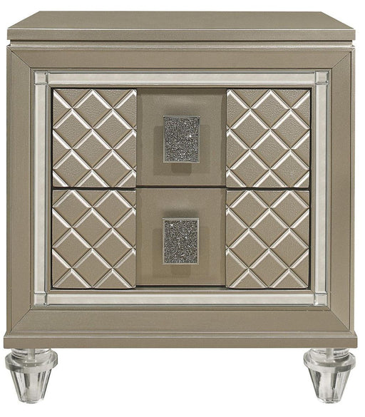 Homelegance Furniture Youth Loudon 2 Drawer Nightstand in Champagne Metallic B1515-4 image