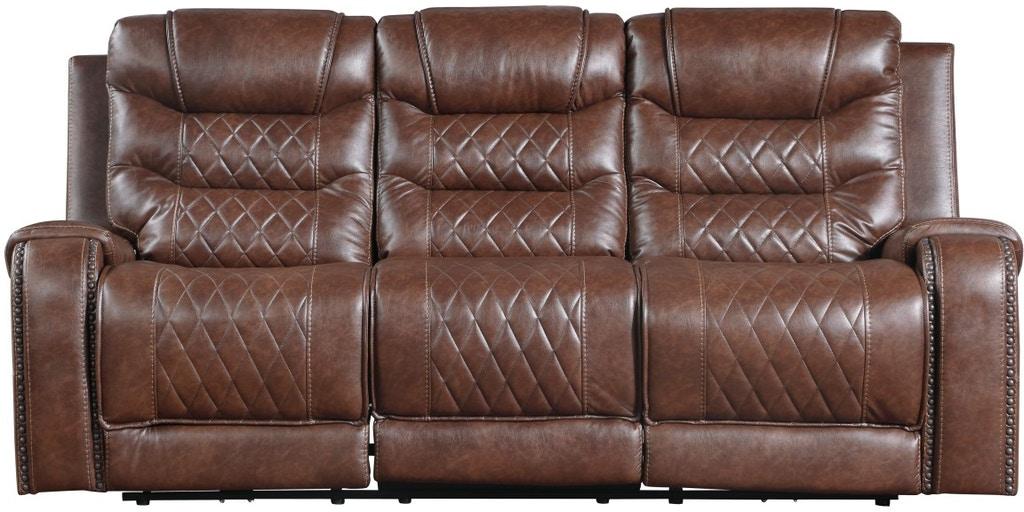 Putnam Double Reclining Sofa with Drop-Down in Brown 9405BR-3 image