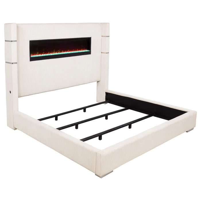 Tisdall Wingback Bed with Flame Visualizer