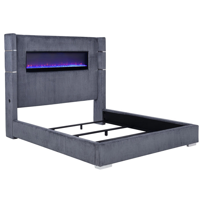 Tisdall Wingback Bed with Flame Visualizer