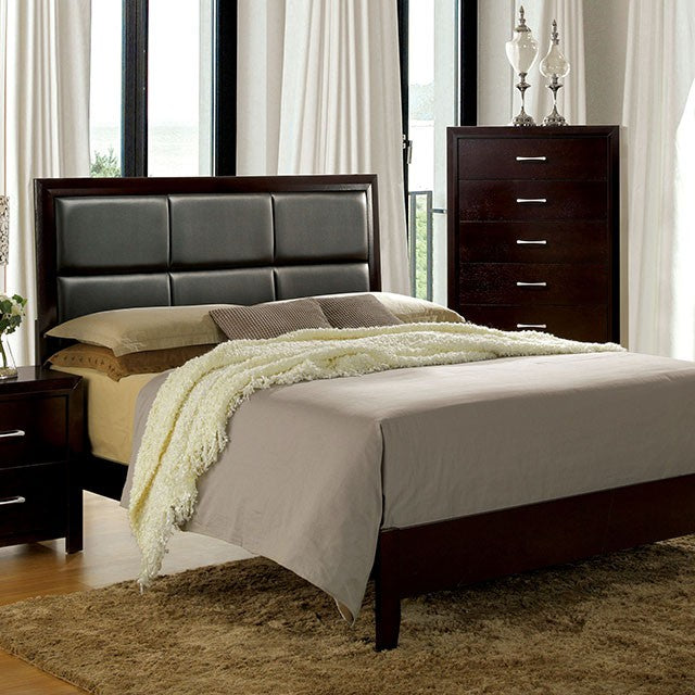 JANINE Espresso Cal.King Bed