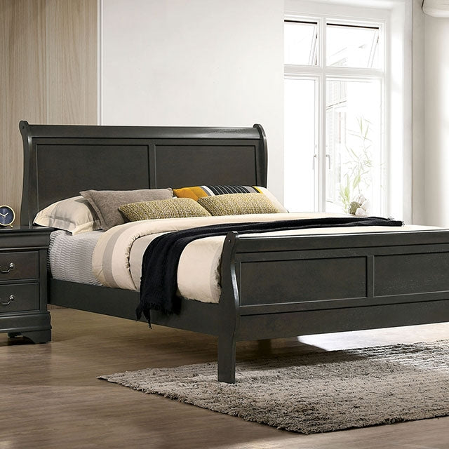 Louis Philippe Queen Bed Gray