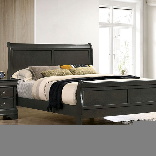 Louis Philippe Full, Twin, Full, & King Bed Black, Grey, Brown & White