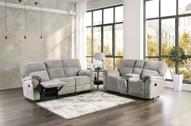 JOSIAS Glider Recliner, Light Gray Fabric