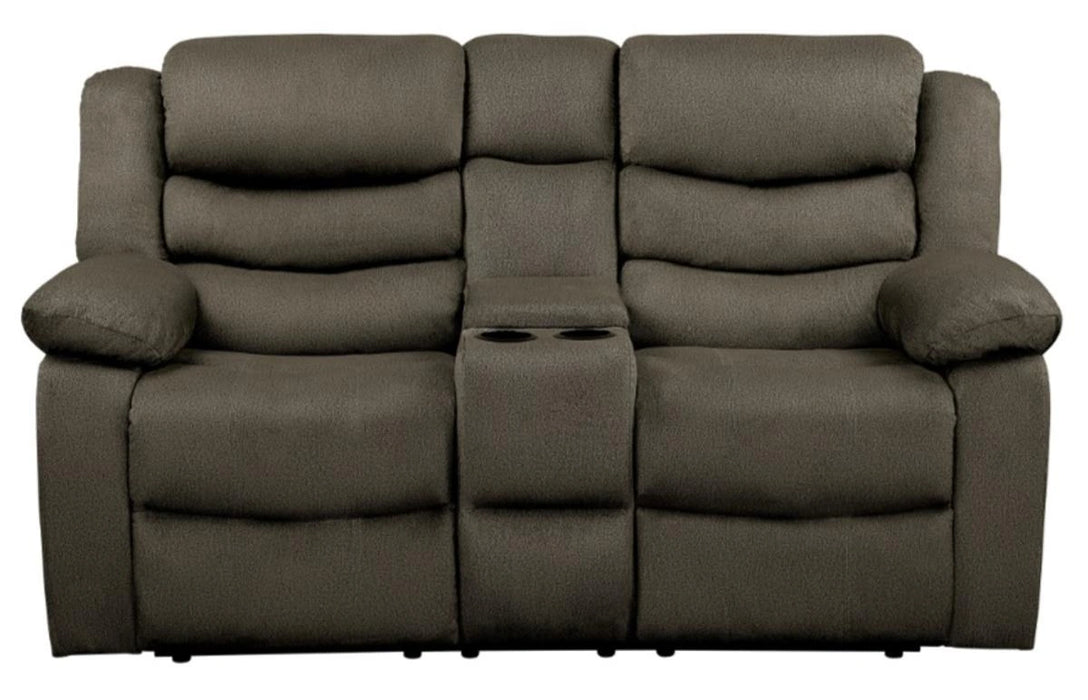 Discus Double Reclining Loveseat in Brown 9526BR-2