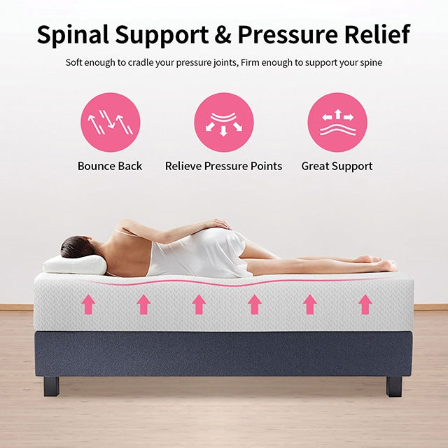 Forsythia 12" Twin Green Tea Gel Memory Foam