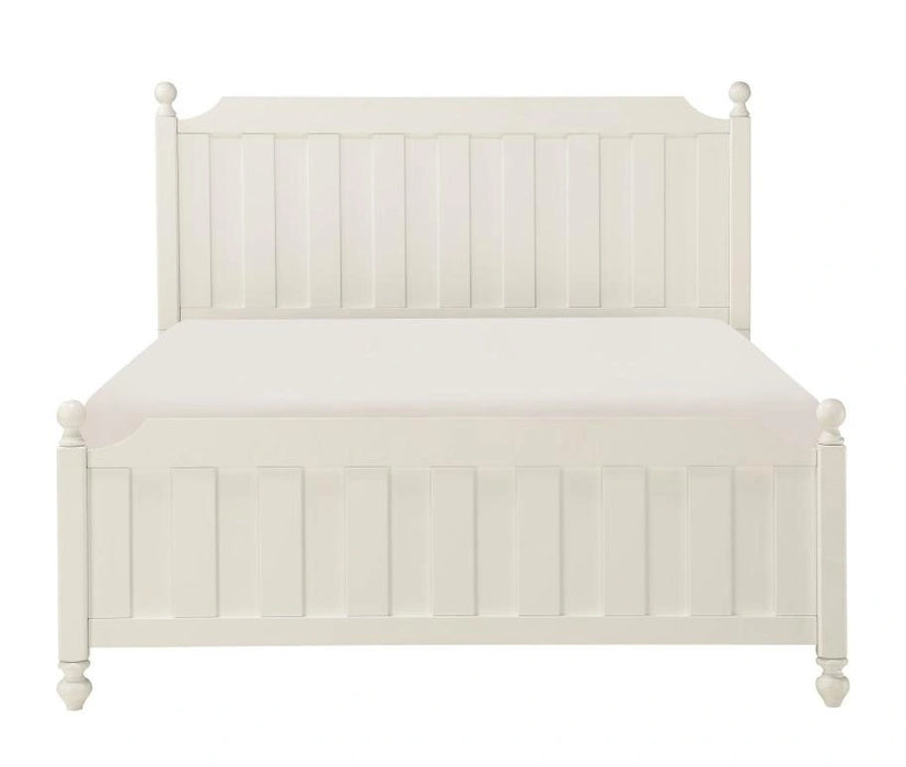 Wellsummer Queen Panel Bed in White 1803W-1*
