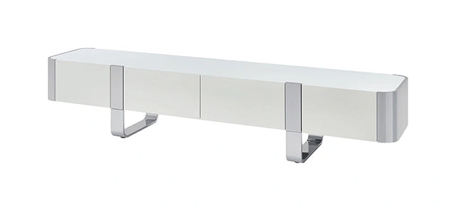 Larvik TV Stand White w/ Silver Frame