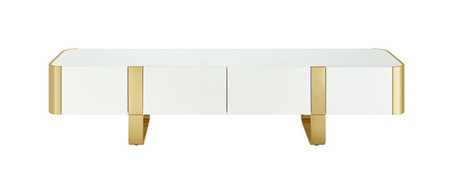 Larvik TV Stand White w/ Gold Frame