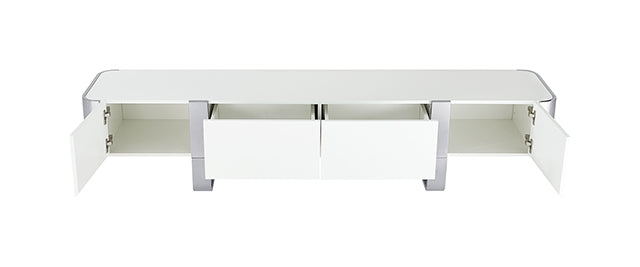 Larvik TV Stand White w/ Silver Frame