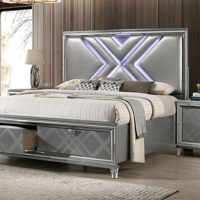 Emmeline Queen Bedroom Set Silver